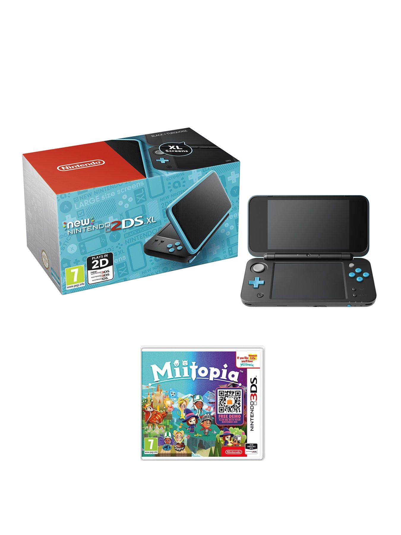 nintendo-new-nintendo-2ds-xl-black-and-turquoise-with-miitopia