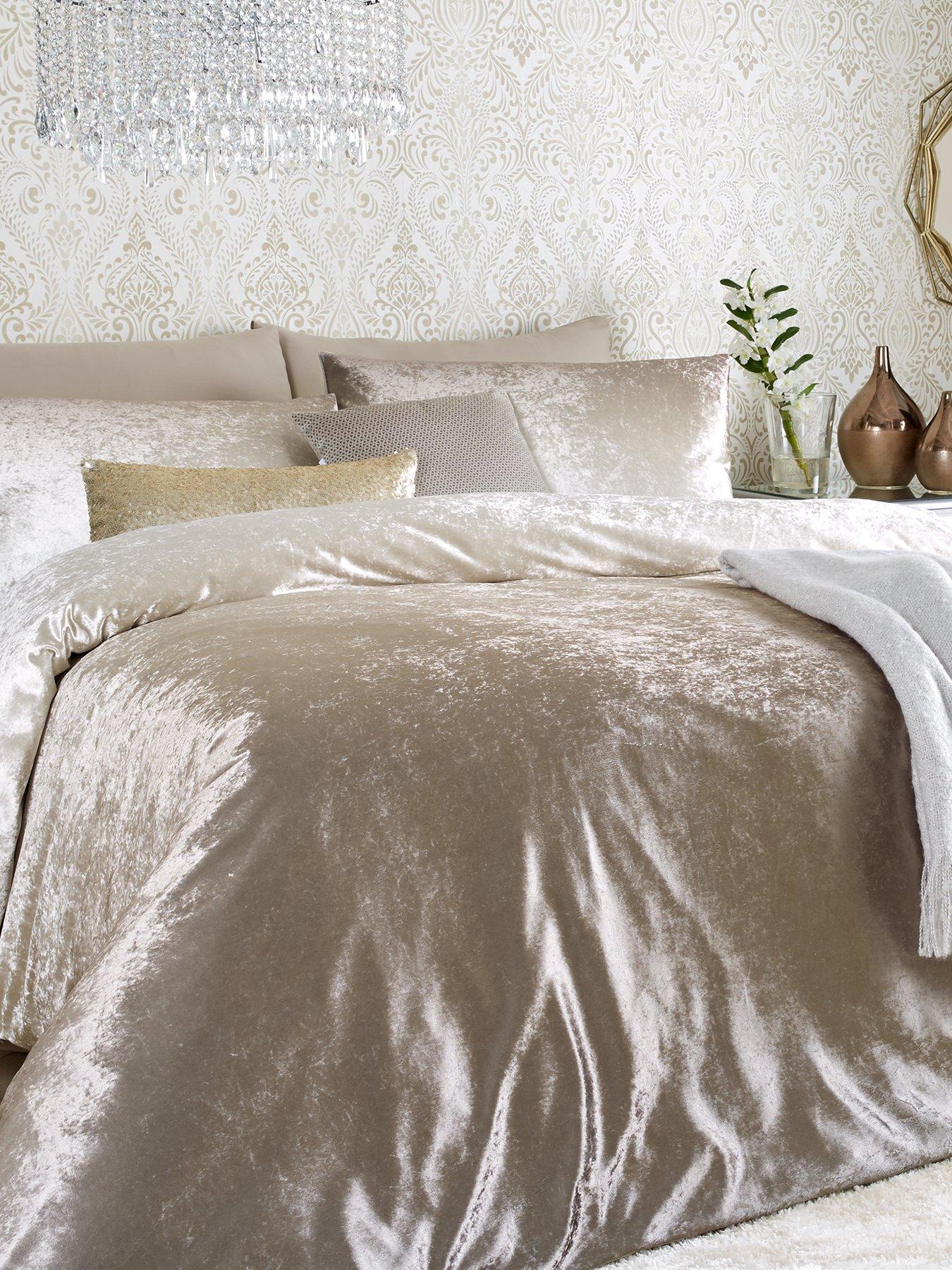 Ideal Home Heidi Ombre Velvet Duvet Cover Set Oyster