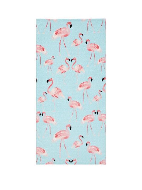 catherine-lansfield-flamingo-beach-towel