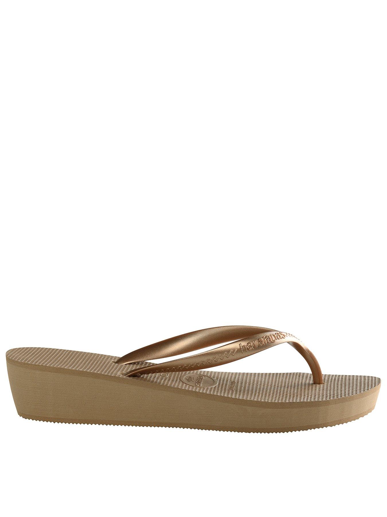 havaianas wedge rose gold