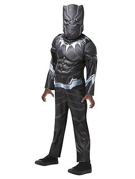 Kid wearing Black Panther Halloween costume