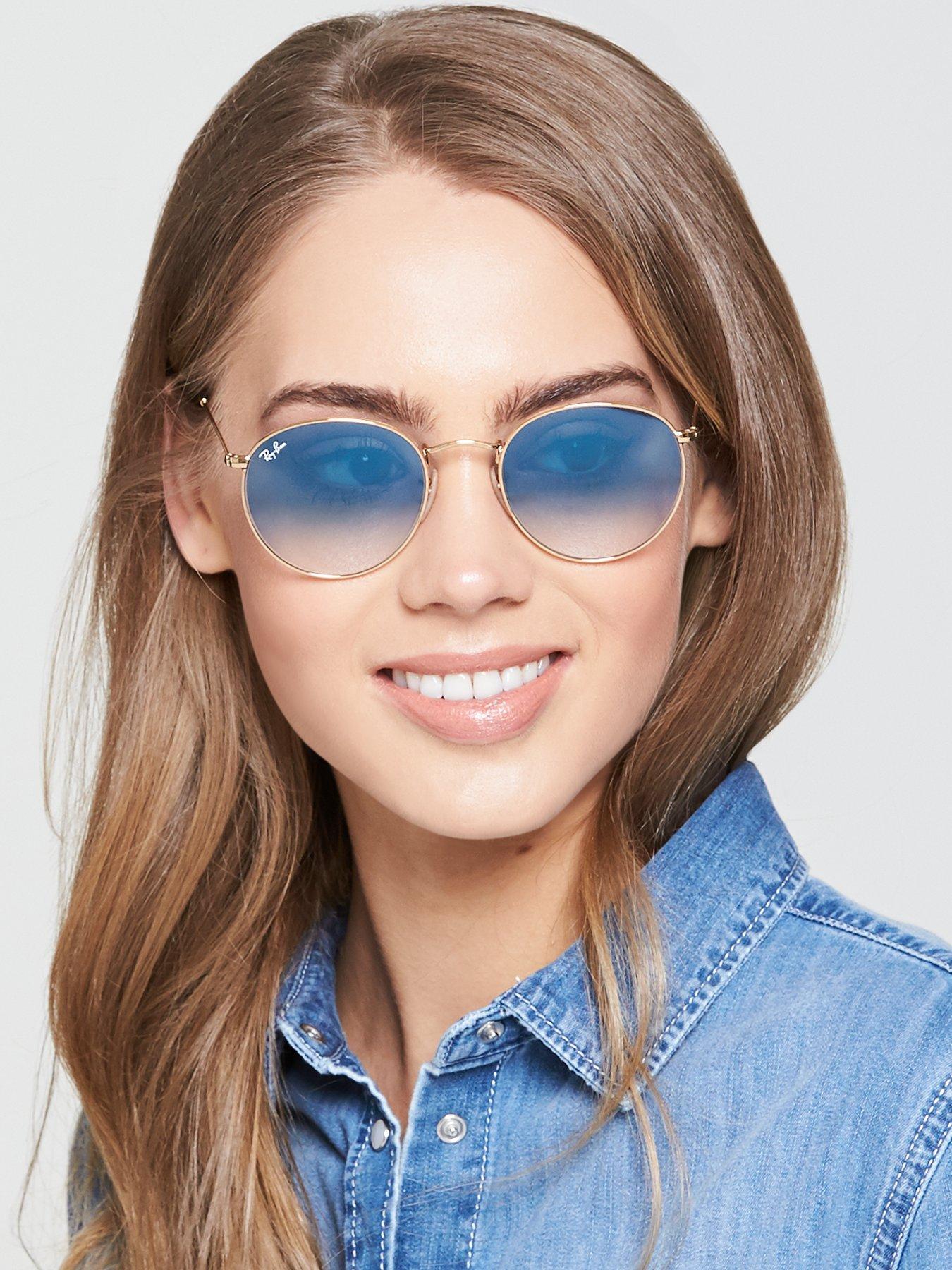 ray ban round sunglasses blue