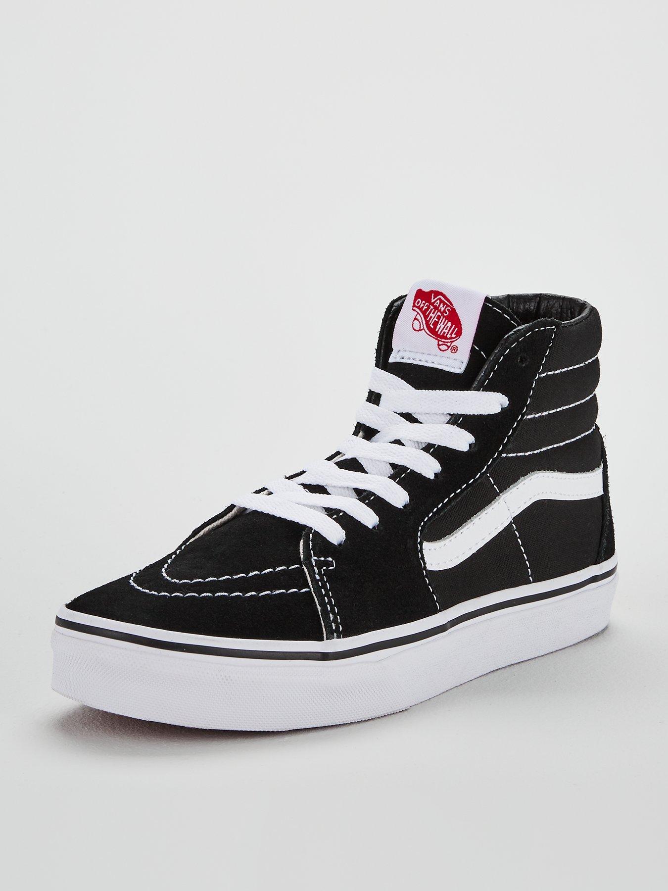 vans black and white junior