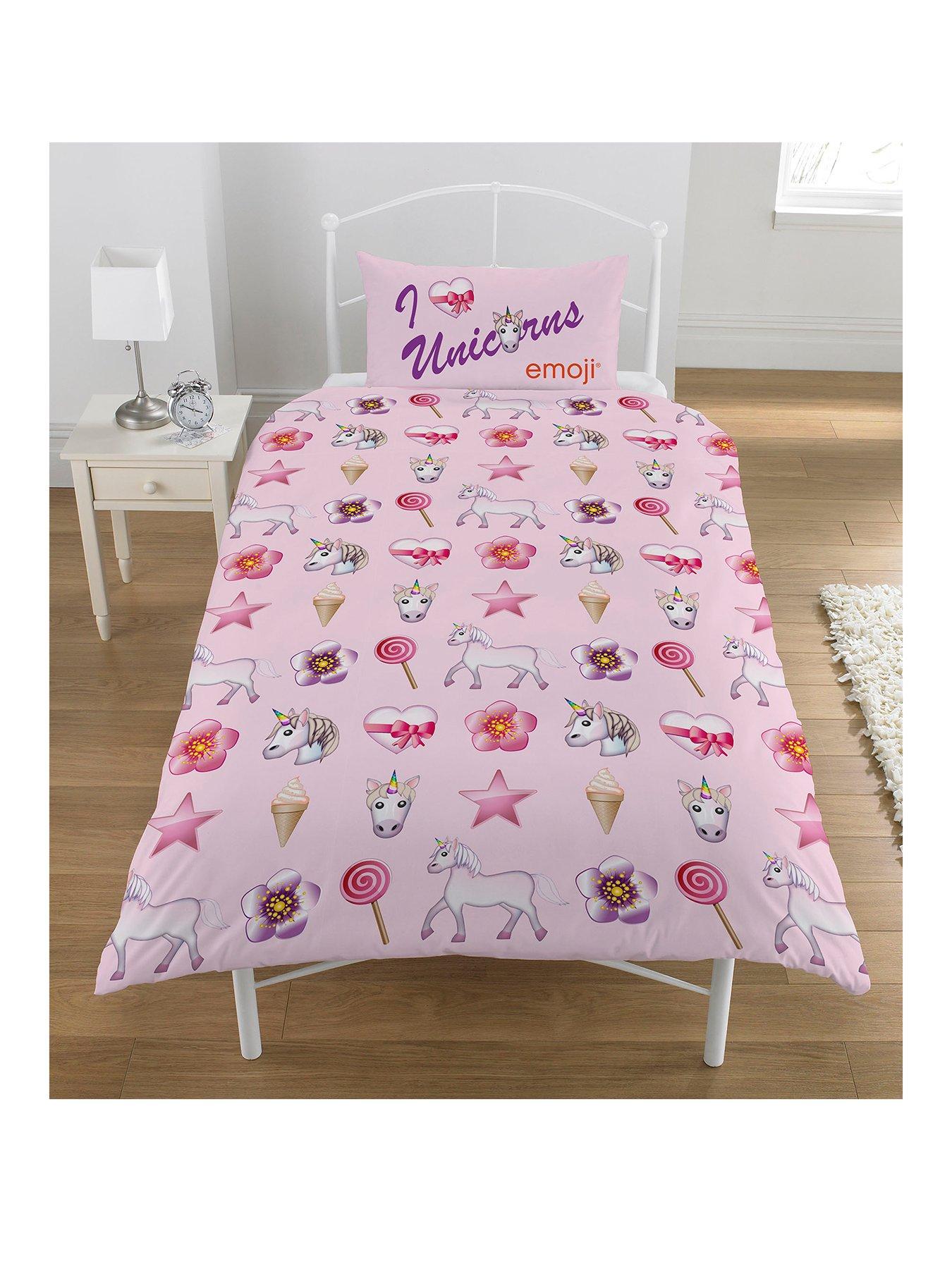 Disney Princess Beauty The Beast Emoji Girls Single Duvet Cover