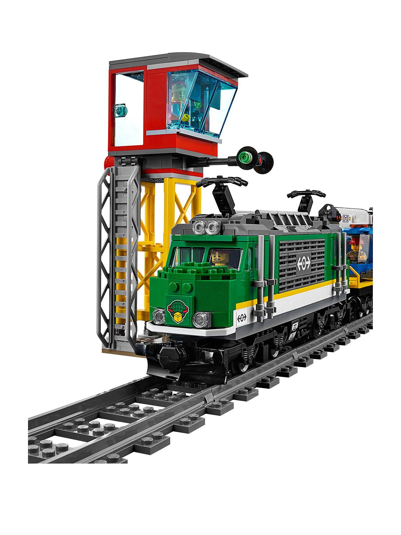 green lego cargo train