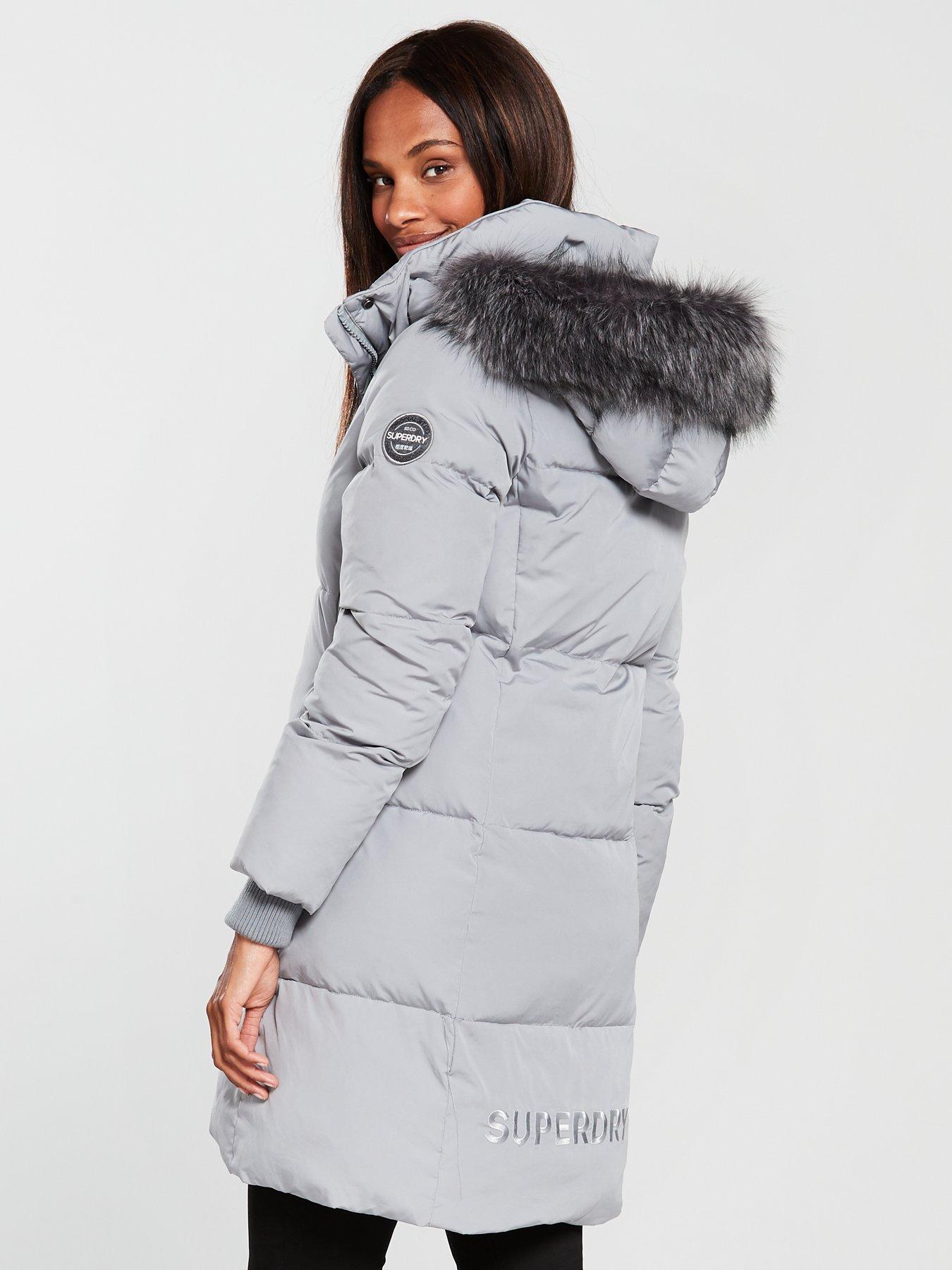 superdry cocoon parka jacket grey