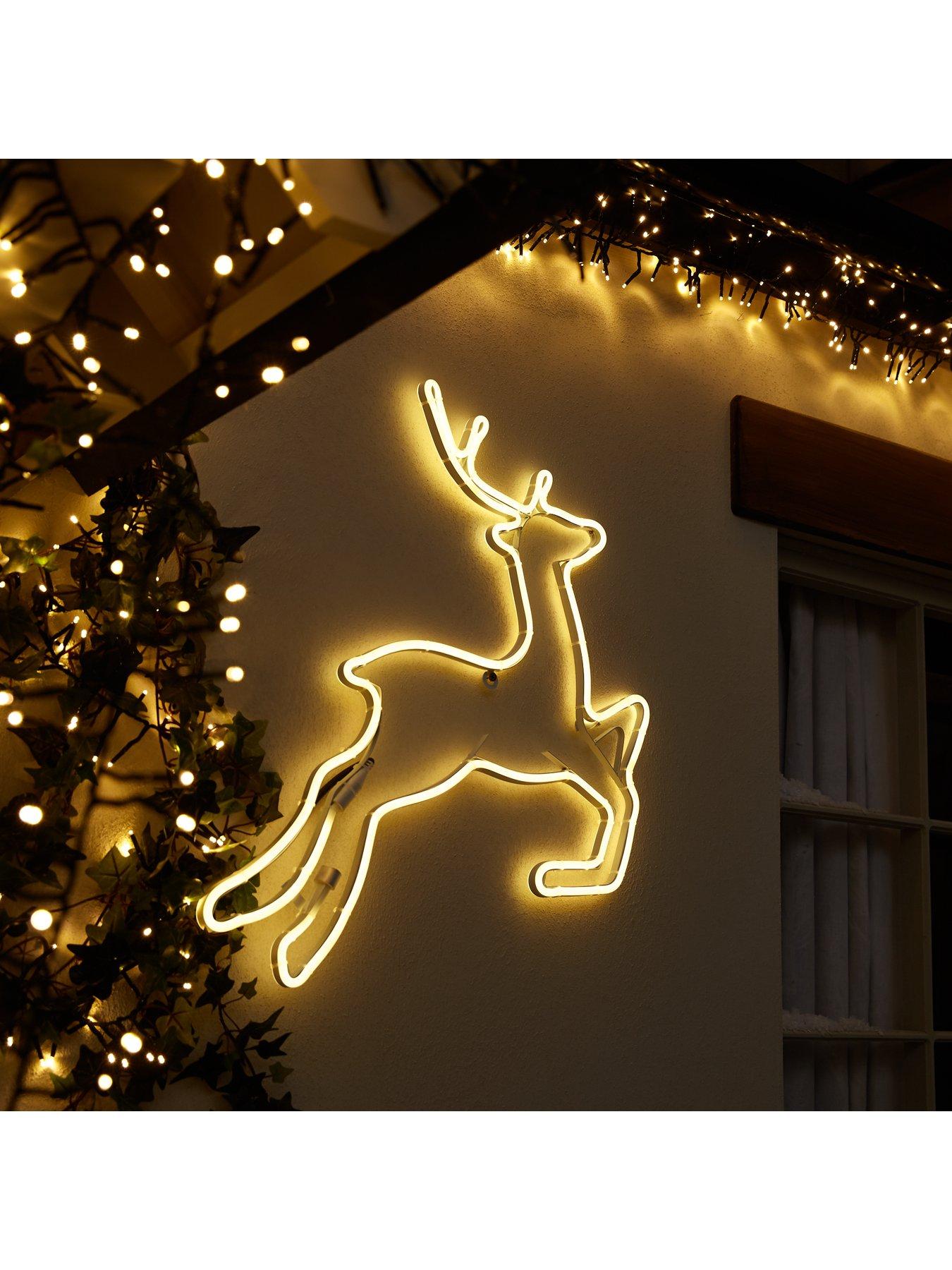 Neon Reindeer Wall Light Outdoor Christmas Decoration
