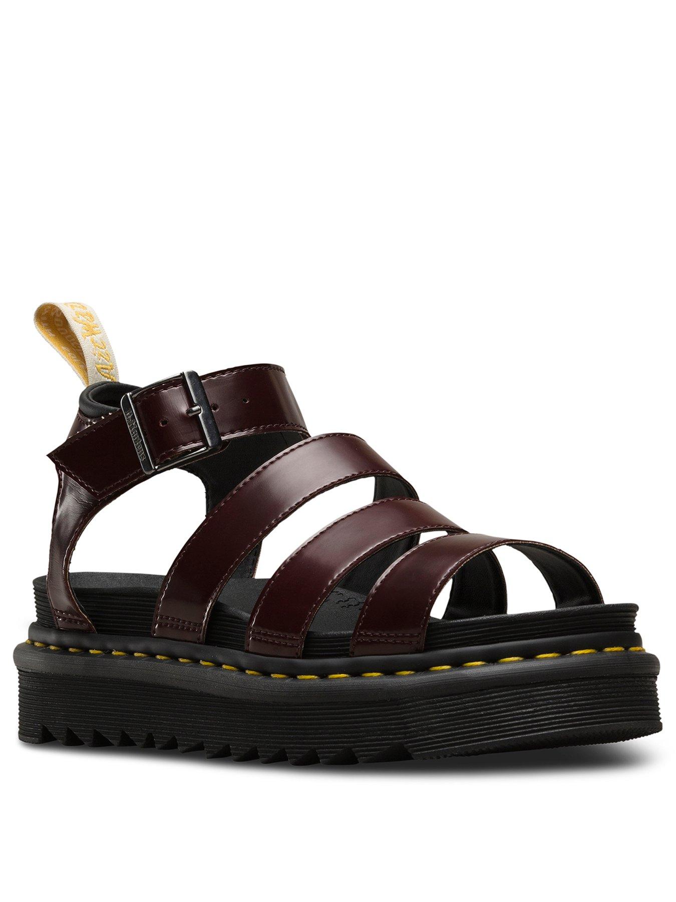 dr martens blaire sandals cherry red