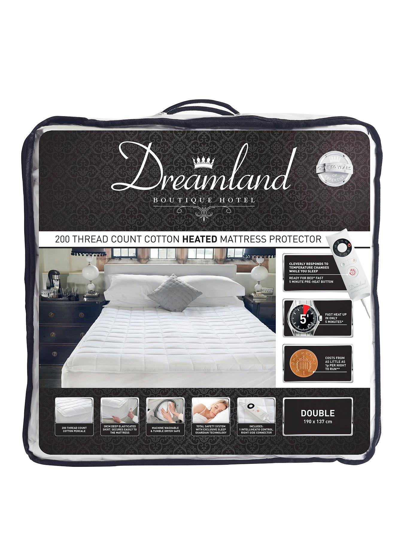 dreamland intelliheat premium fleece heated mattress protector