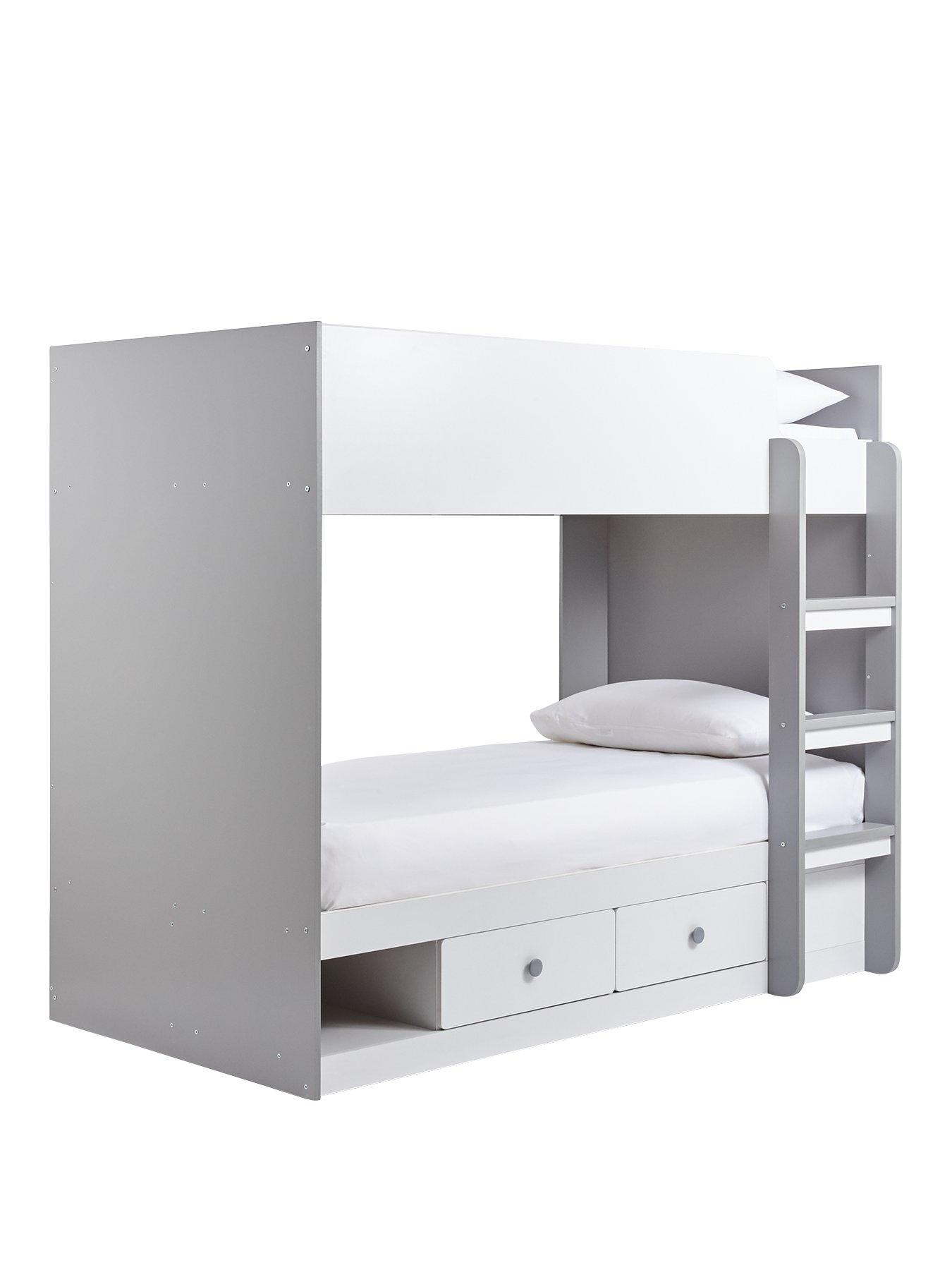 Peyton Storage Bunk Bed With Mattress Options Buy And Save Whitegrey - bunk bed roblox