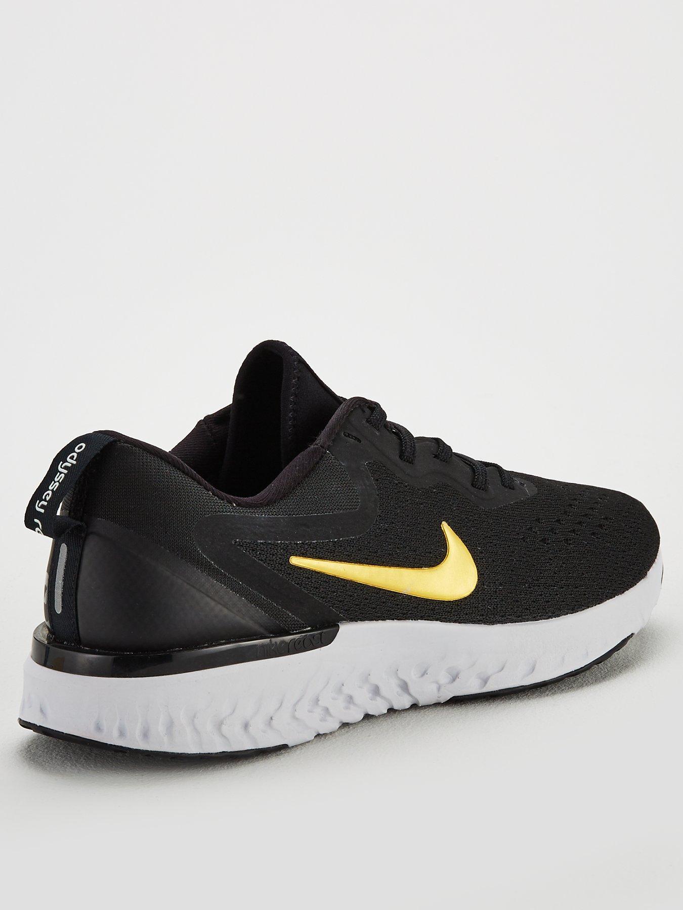 nike odyssey react women's black and gold