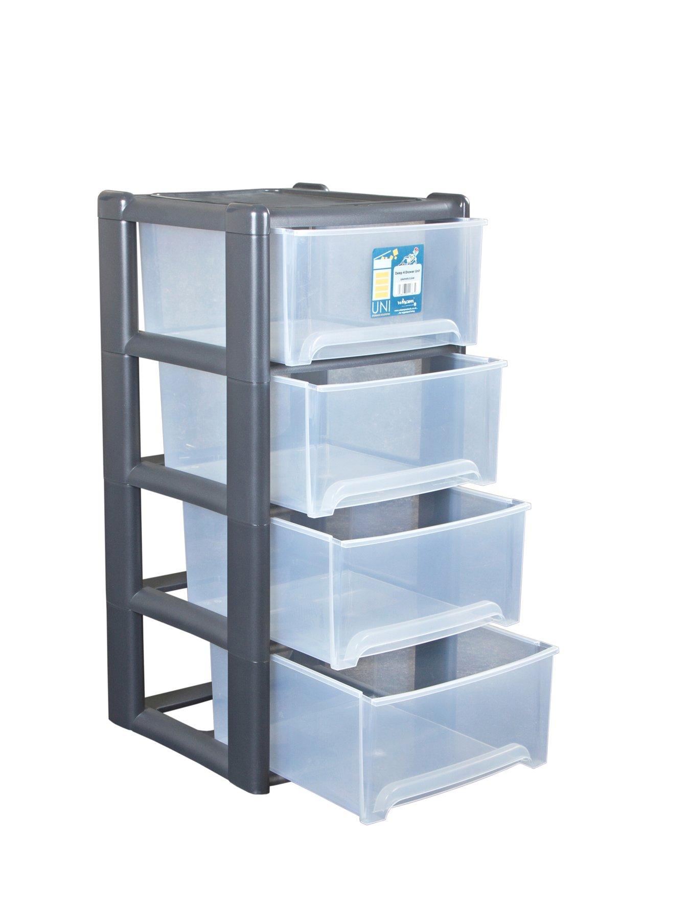 Wham 4 Drawer Tower Storage Unit In Grey Littlewoodsireland Ie