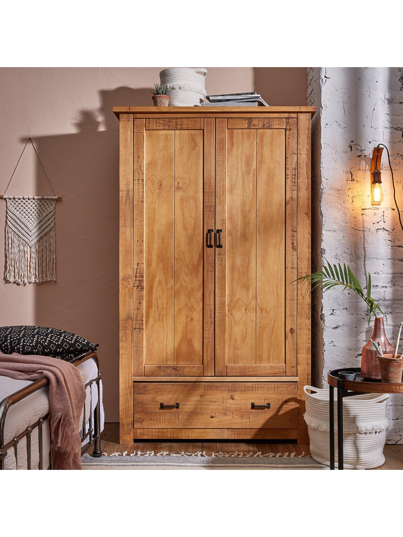 Albion 2 Door 1 Drawer Solid Pine Wardrobe Littlewoodsireland Ie