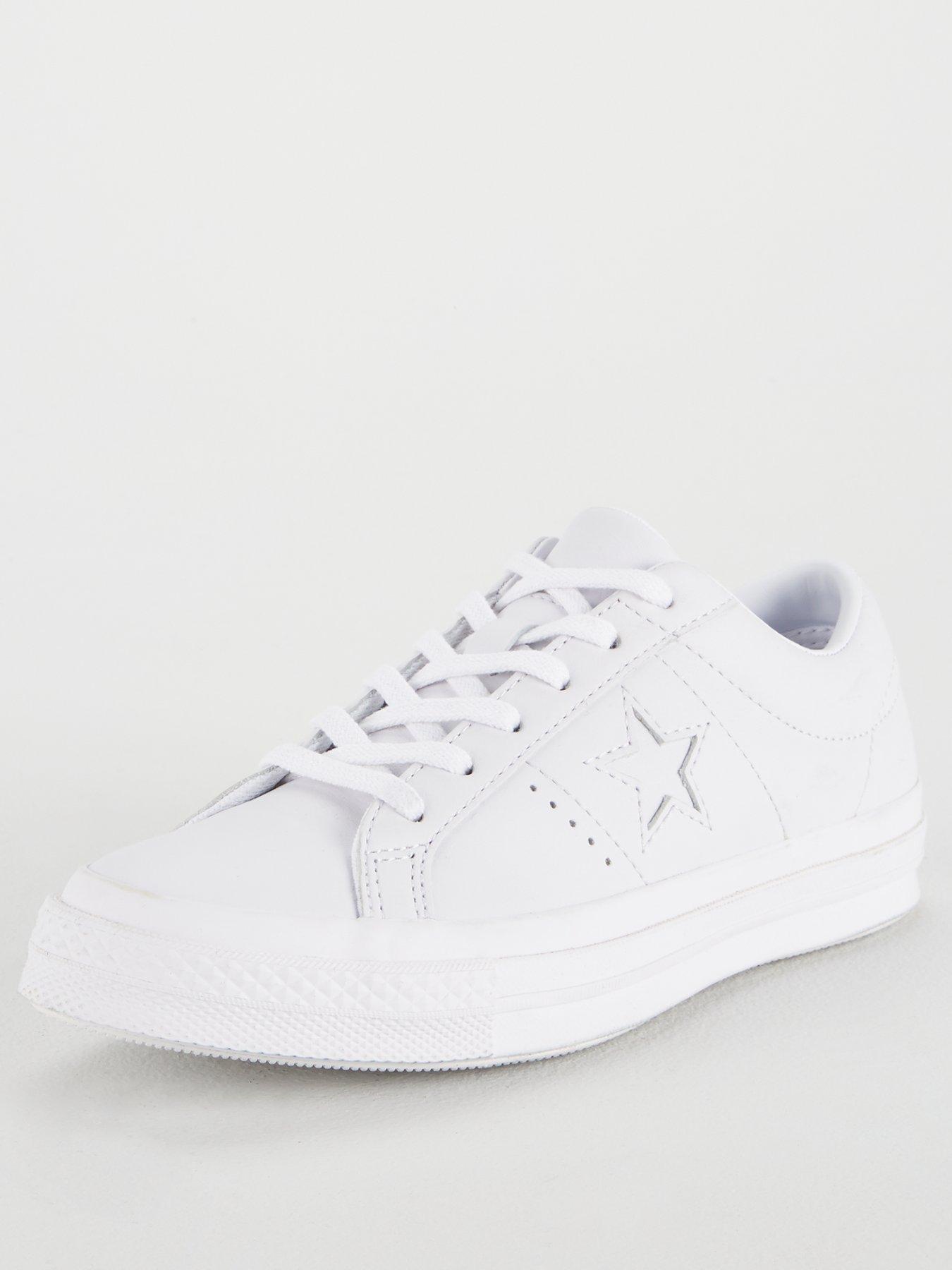 converse one star white leather womens