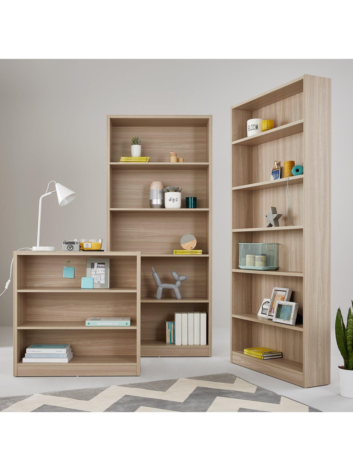 Metro Tall Half Width Bookcase Oak Effect Littlewoodsireland Ie