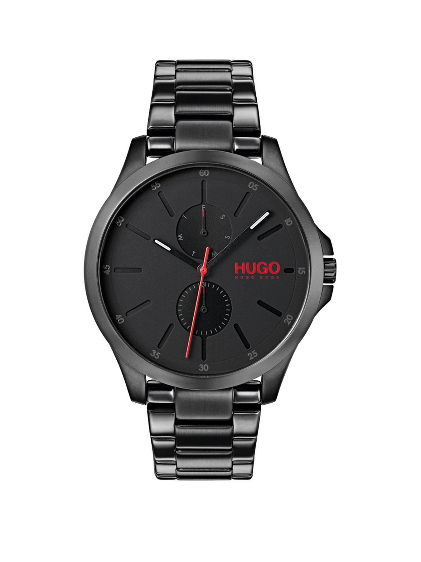 hugo grey ip grey dial bracelet watch