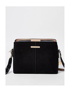 River Island Handbags Purses Littlewoods Ireland Online River Island Faux Suede Front Triple Compartment Bag Black