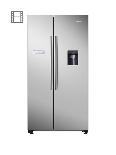 hisense-rs741n4wc11-90cmnbspwide-total-no-frost-american-style-fridge-freezer-with-non-plumbed-water-dispenser-stainless-steel