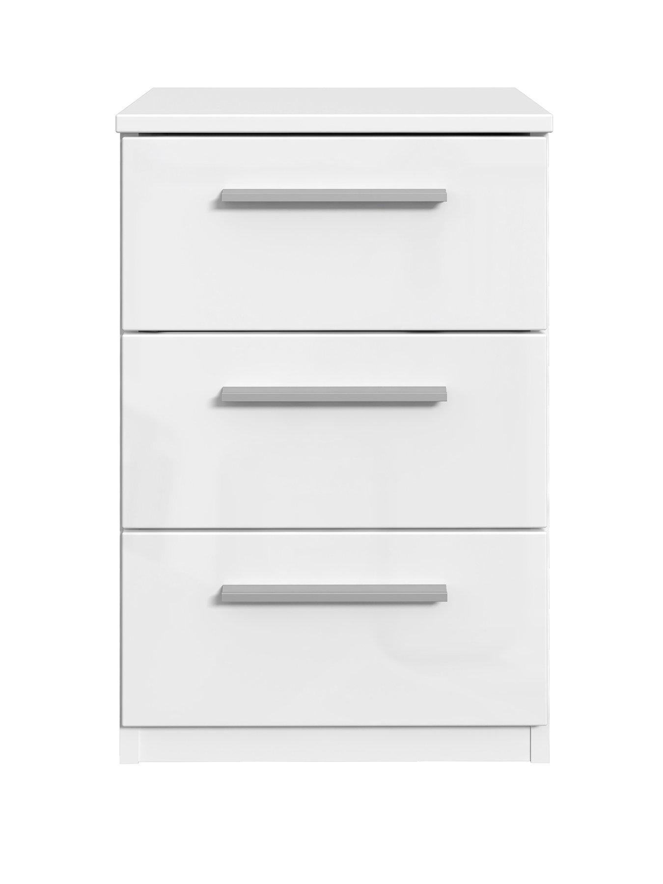 Westbury High Gloss 3 Drawer Bedside Chest Littlewoodsireland Ie