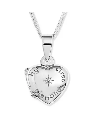 Love Silver Collection Sterling - My First Diamond Childrens Jewelry Love Silver Collection Sterling - My First Diamond Childrens Jewelry