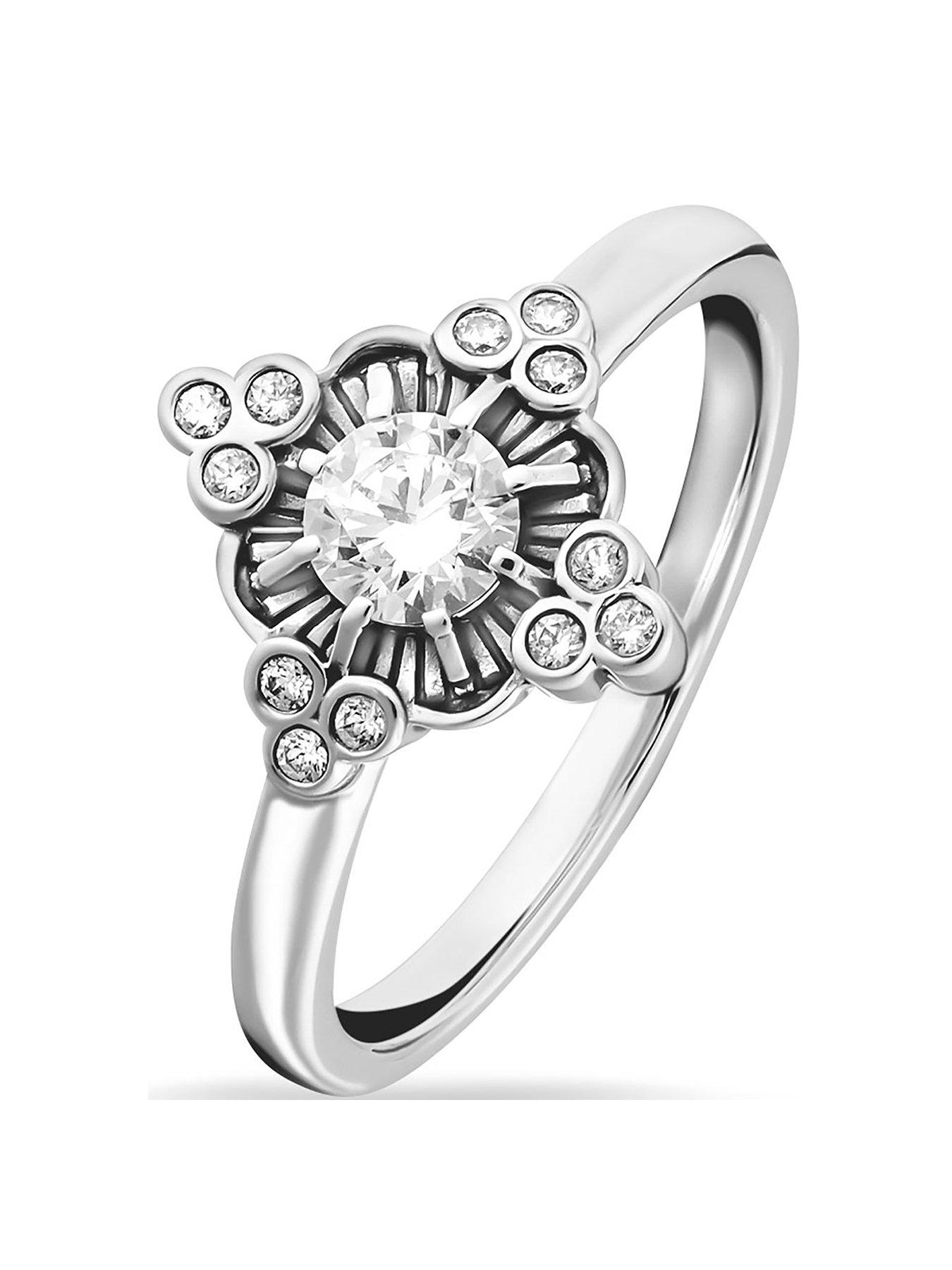 Princess Kylie Sterling Silver Eternal Flame Ring Size 6