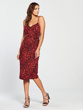 Red Leopard Print Dress