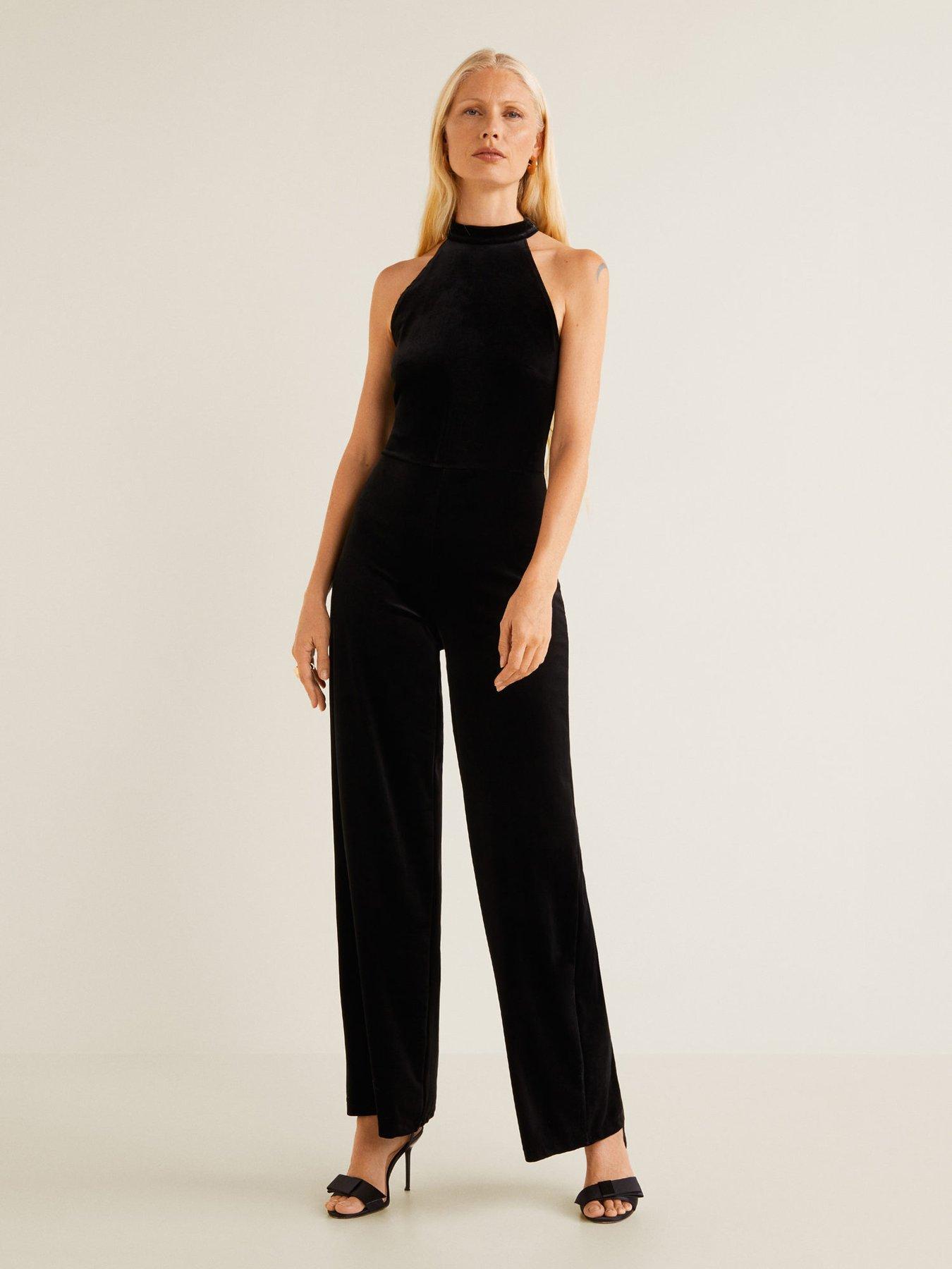 velvet jumpsuit mango