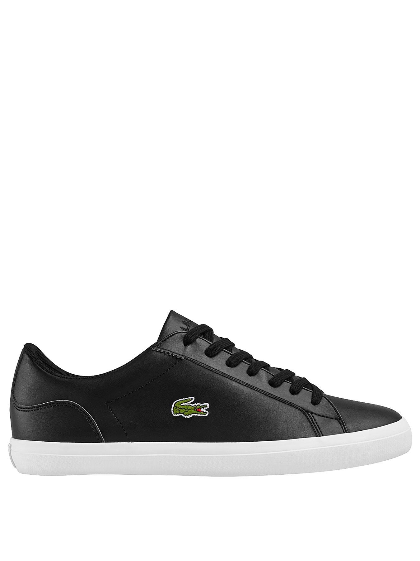 black lacoste plimsolls
