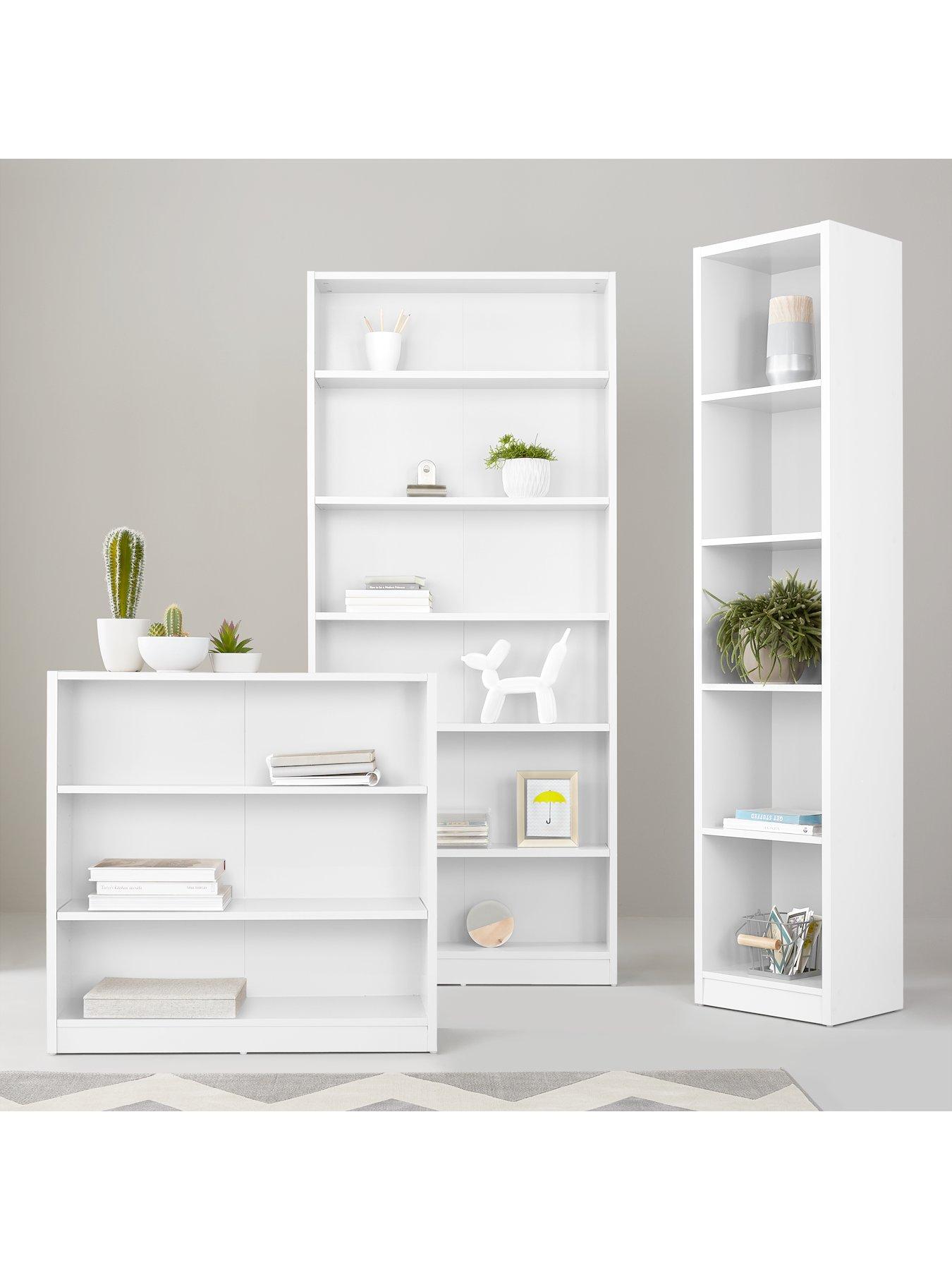 Metro Tall Half Width Bookcase White Littlewoodsireland Ie