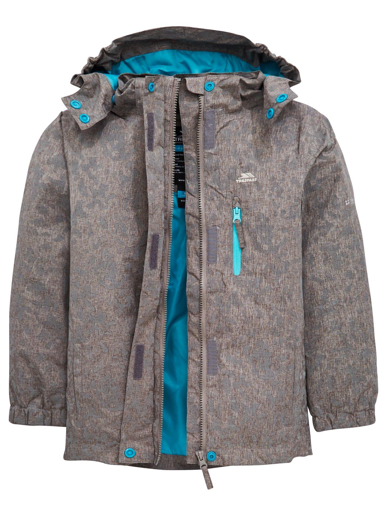 Trespass Childrens Zoey Waterproof Jacket with Removable Hood
