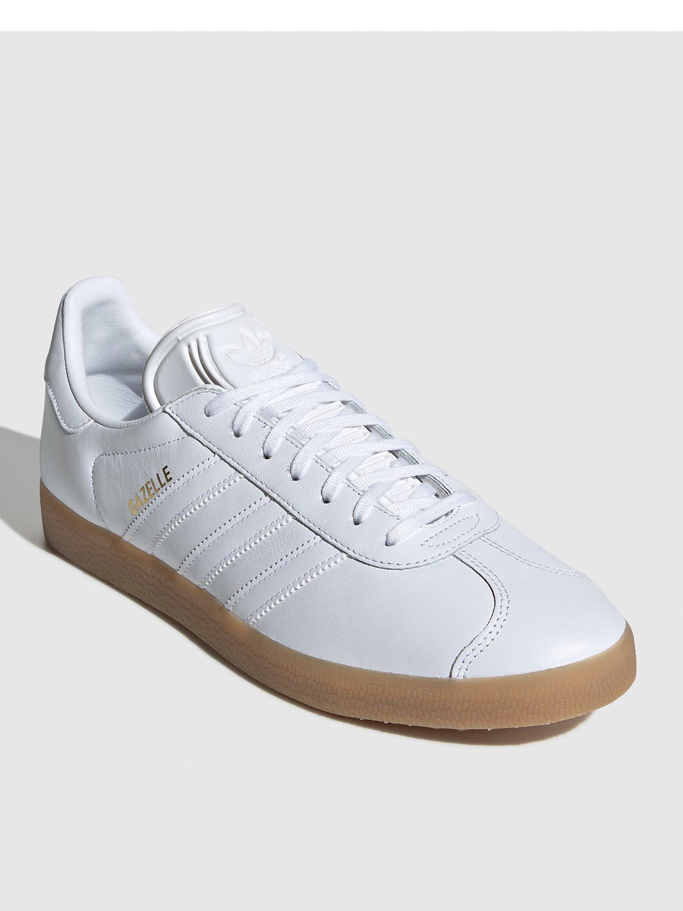 mens white gazelles