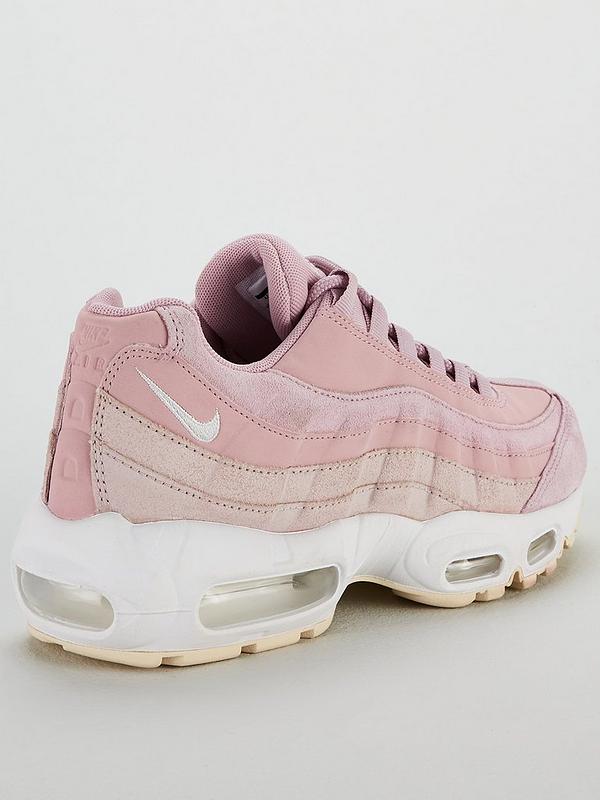 Air Max 95 Glittered Leather And Suede Sneakers in Pastel Pink Air Max 95 Glittered Leather And Suede Sneakers in Pastel Pink