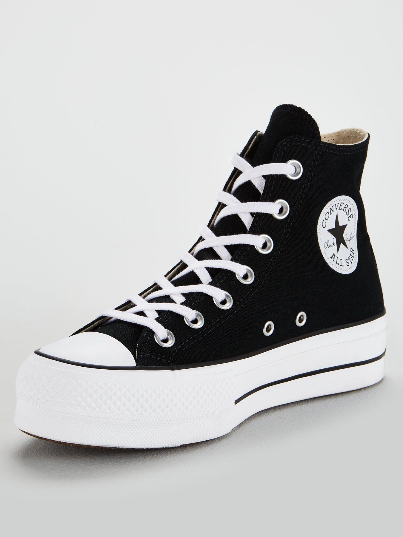 black platform high top converse