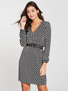 River Island River Island Spot Print Plisse Dress Black River Island River Island Spot Print Plisse Dress Black