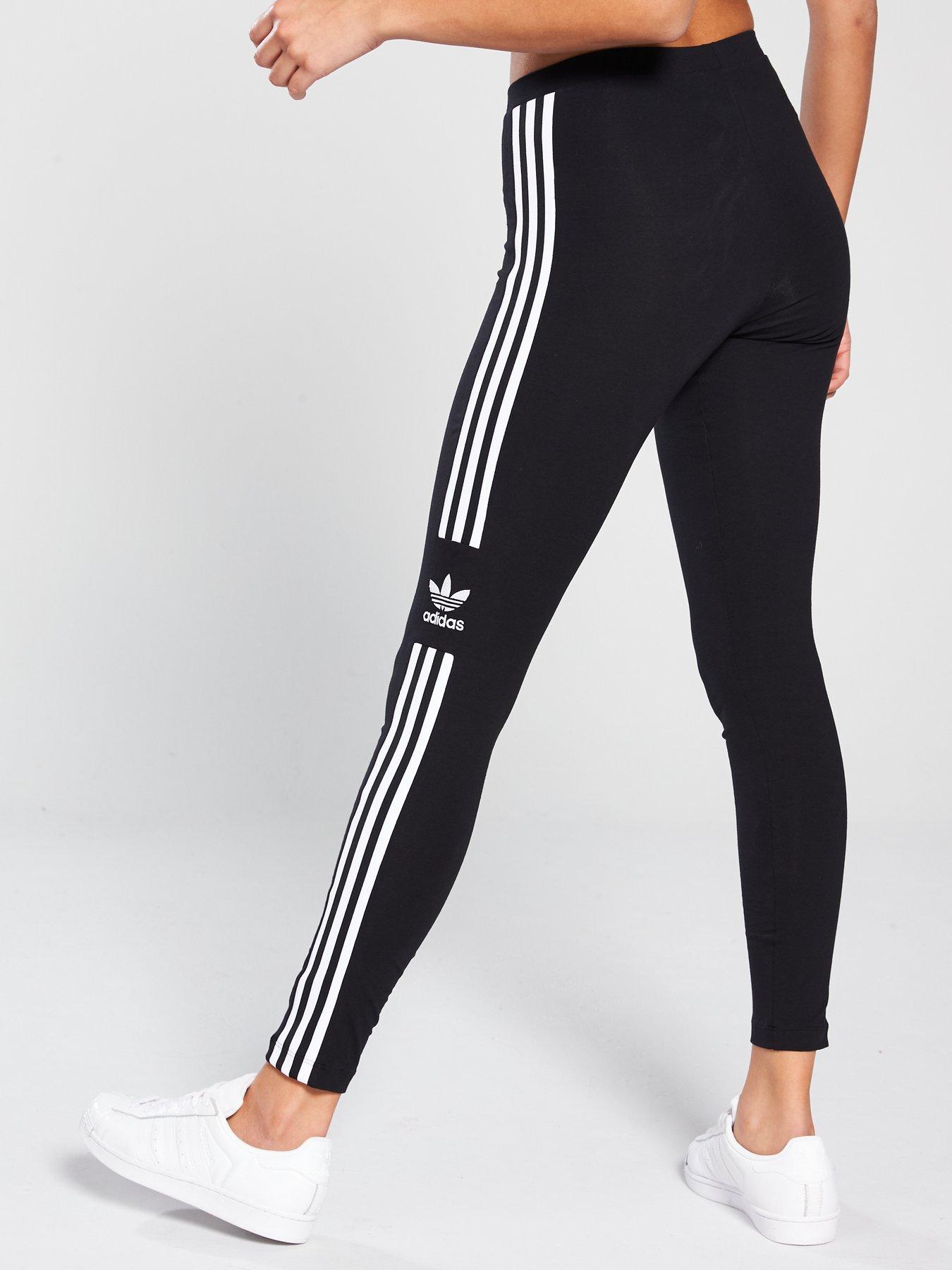 adidas black three stripe leggings