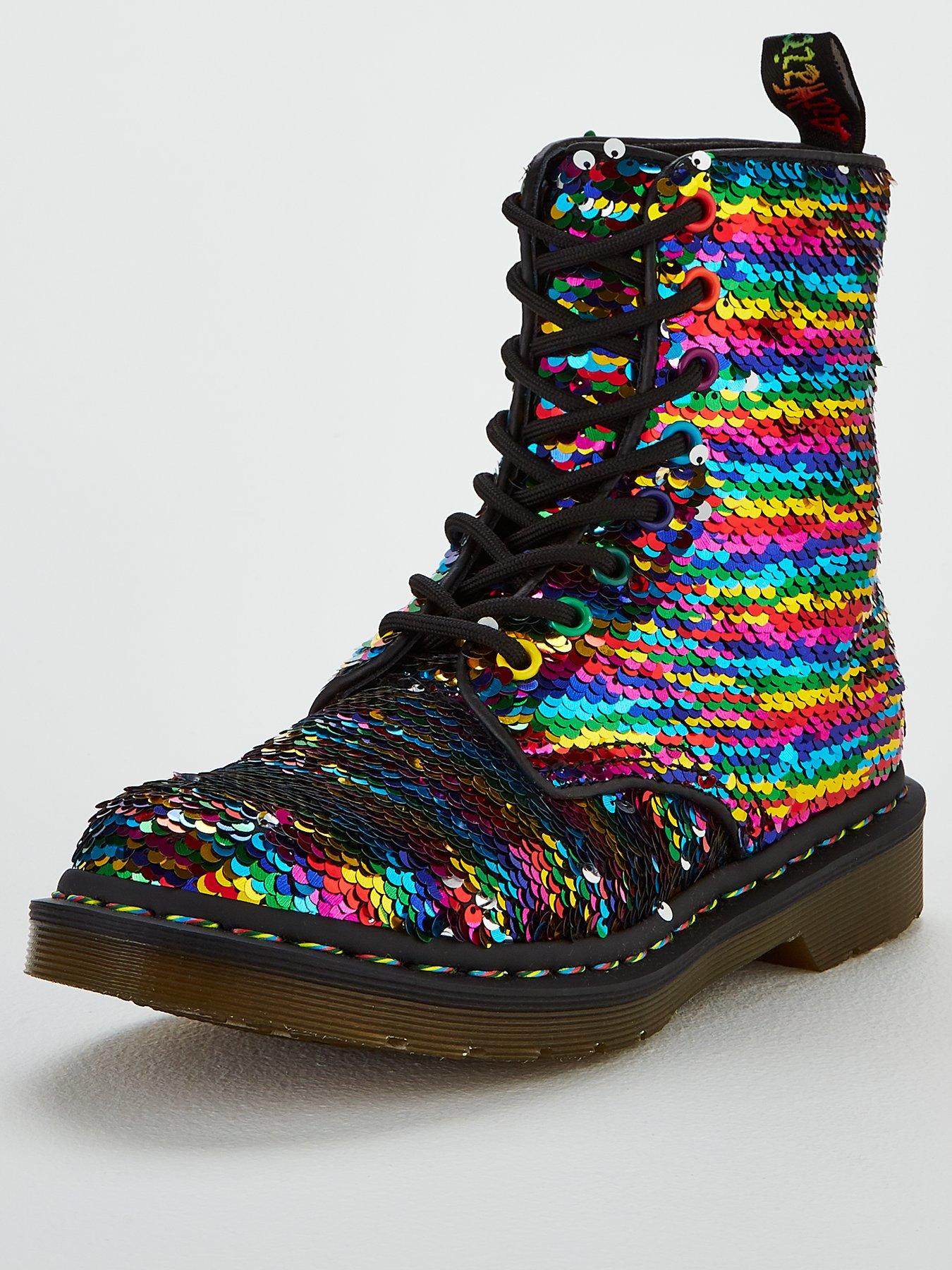 black sequin doc martens