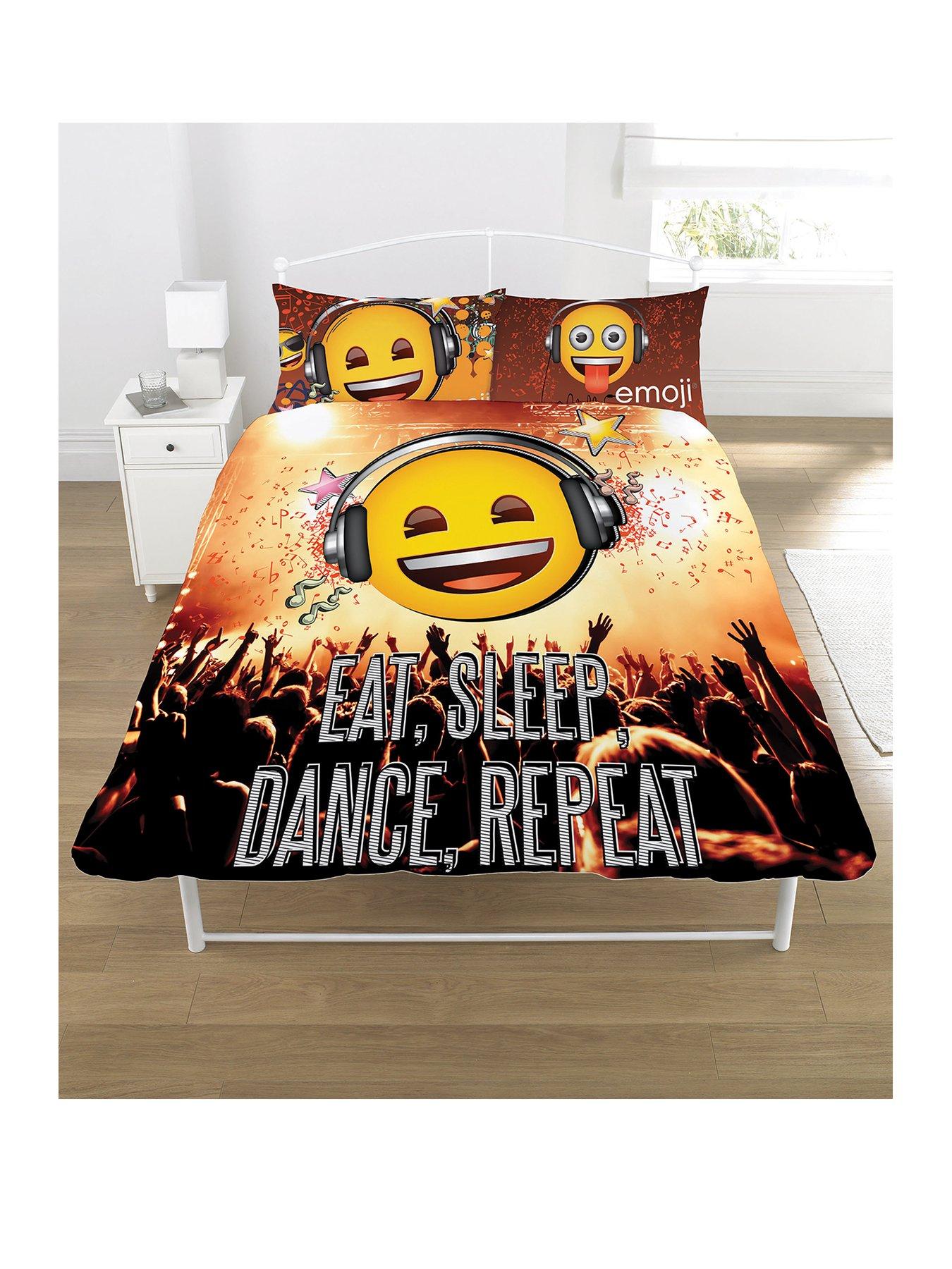 Emoji Eat Sleep Dance Repeat Double Duvet Cover Set