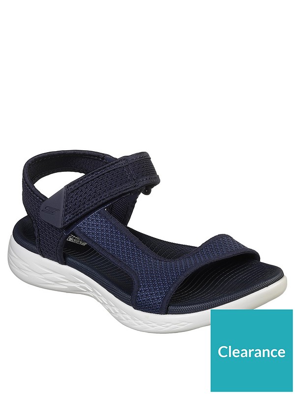 On The Go 600 Force Flat Sandal Shoe NavyWhite On The Go 600 Force Flat Sandal Shoe NavyWhite