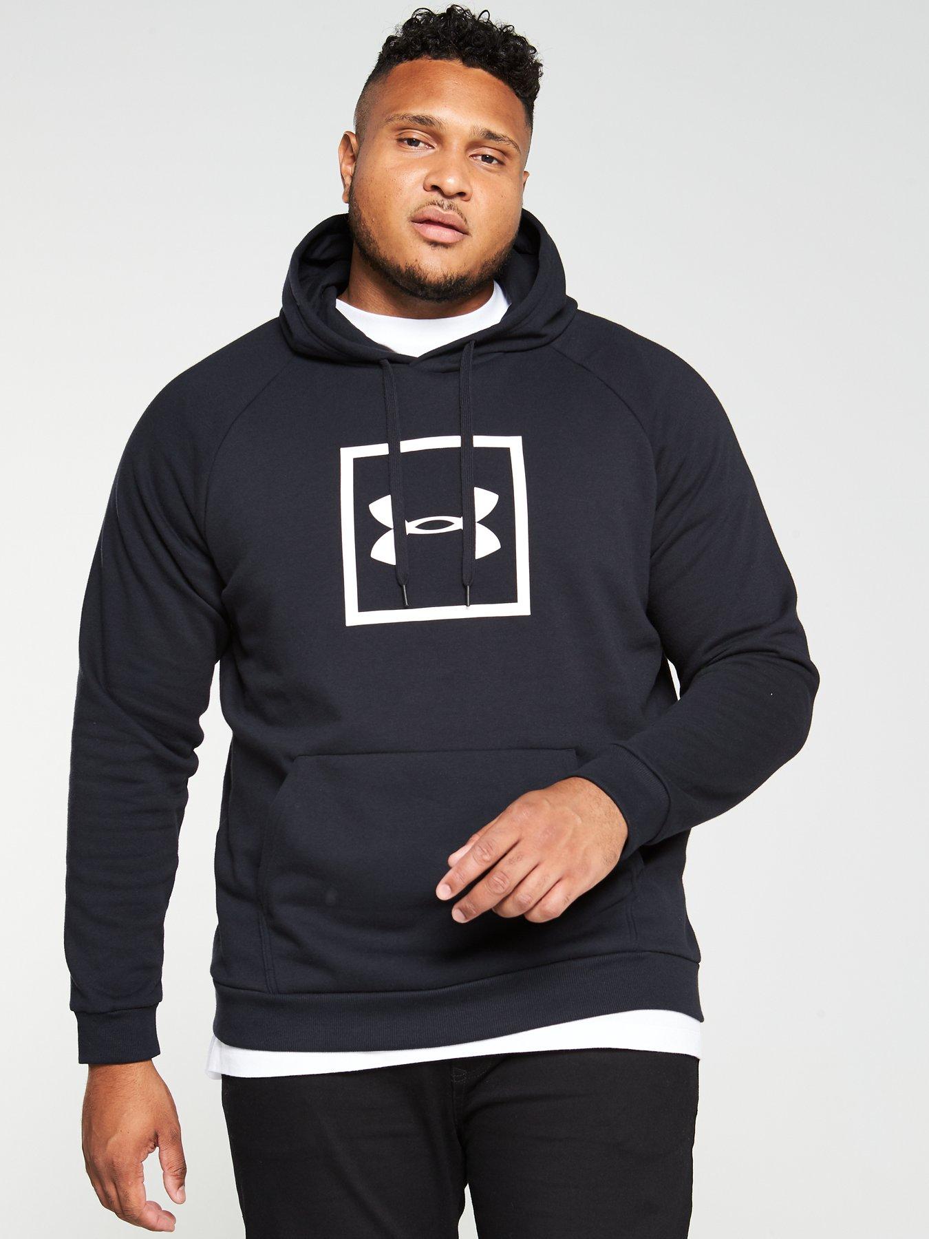 Details about   UNDER ARMOUR RIVAL FLEECE BOX LOGO HOODIE MENS SPORTS FITNESS HOODY JUMPER 