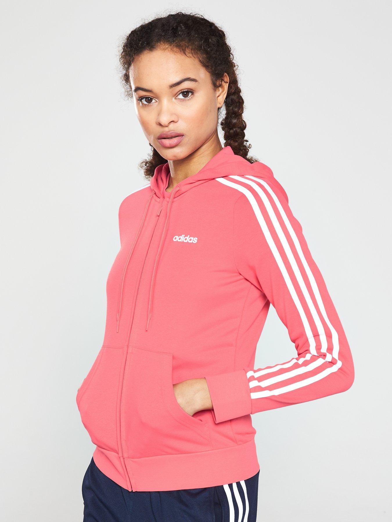 adidas pink zip hoodie