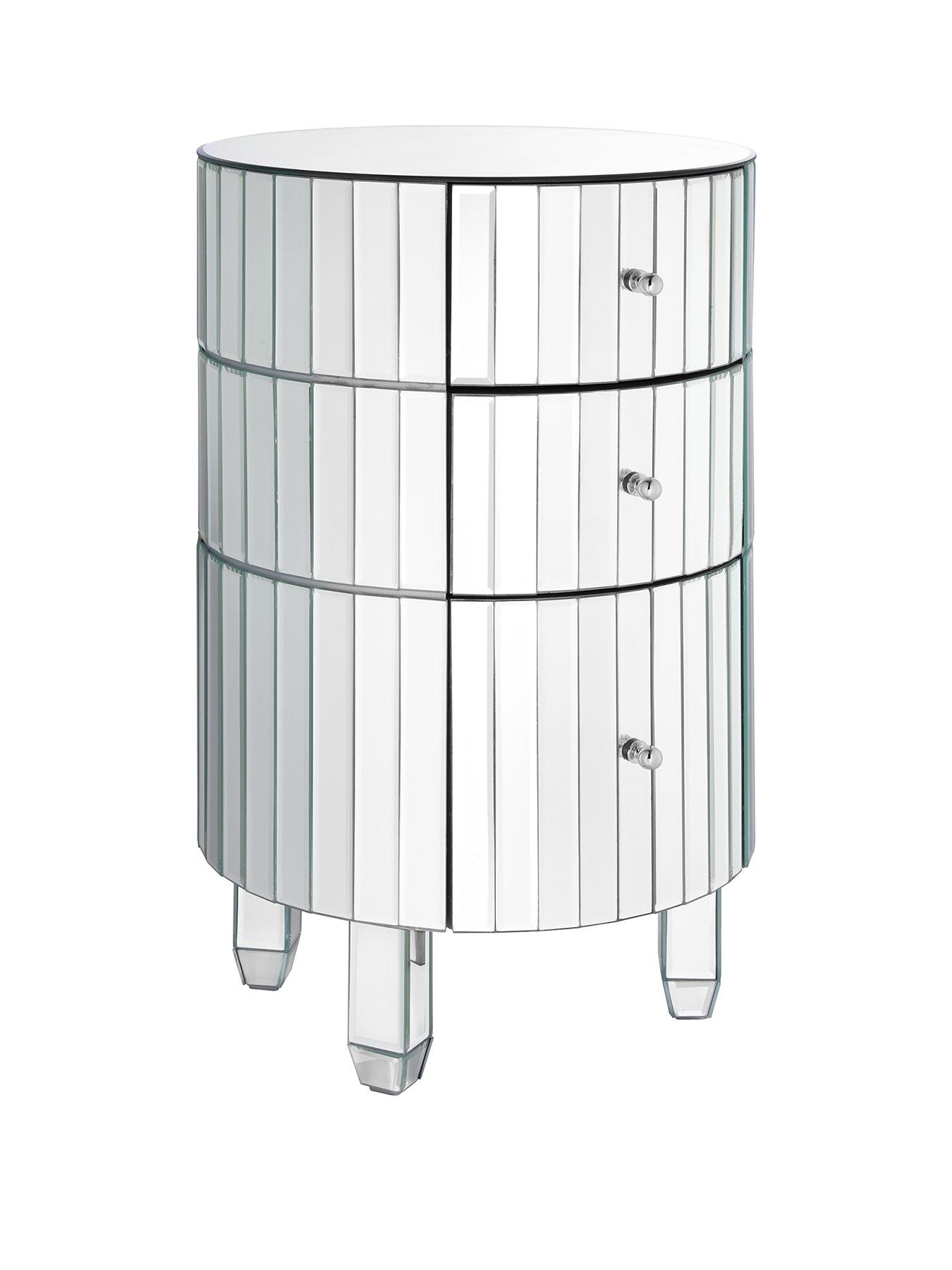 Phoebe Round 3 Drawer Mirrored Chest Littlewoodsireland Ie