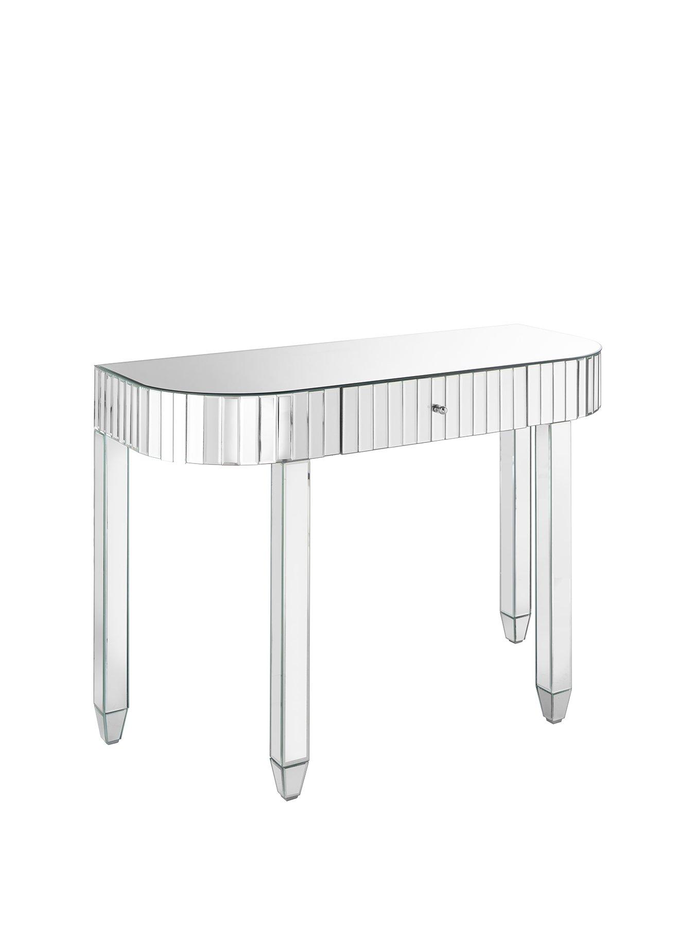 narrow mirrored dressing table