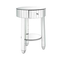 Phoebe Round Mirrored Bedside Table, Mirrored Side Table Ireland