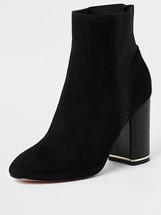 River Island River Island Heel Detail Ankle Boot Black River Island River Island Heel Detail Ankle Boot Black