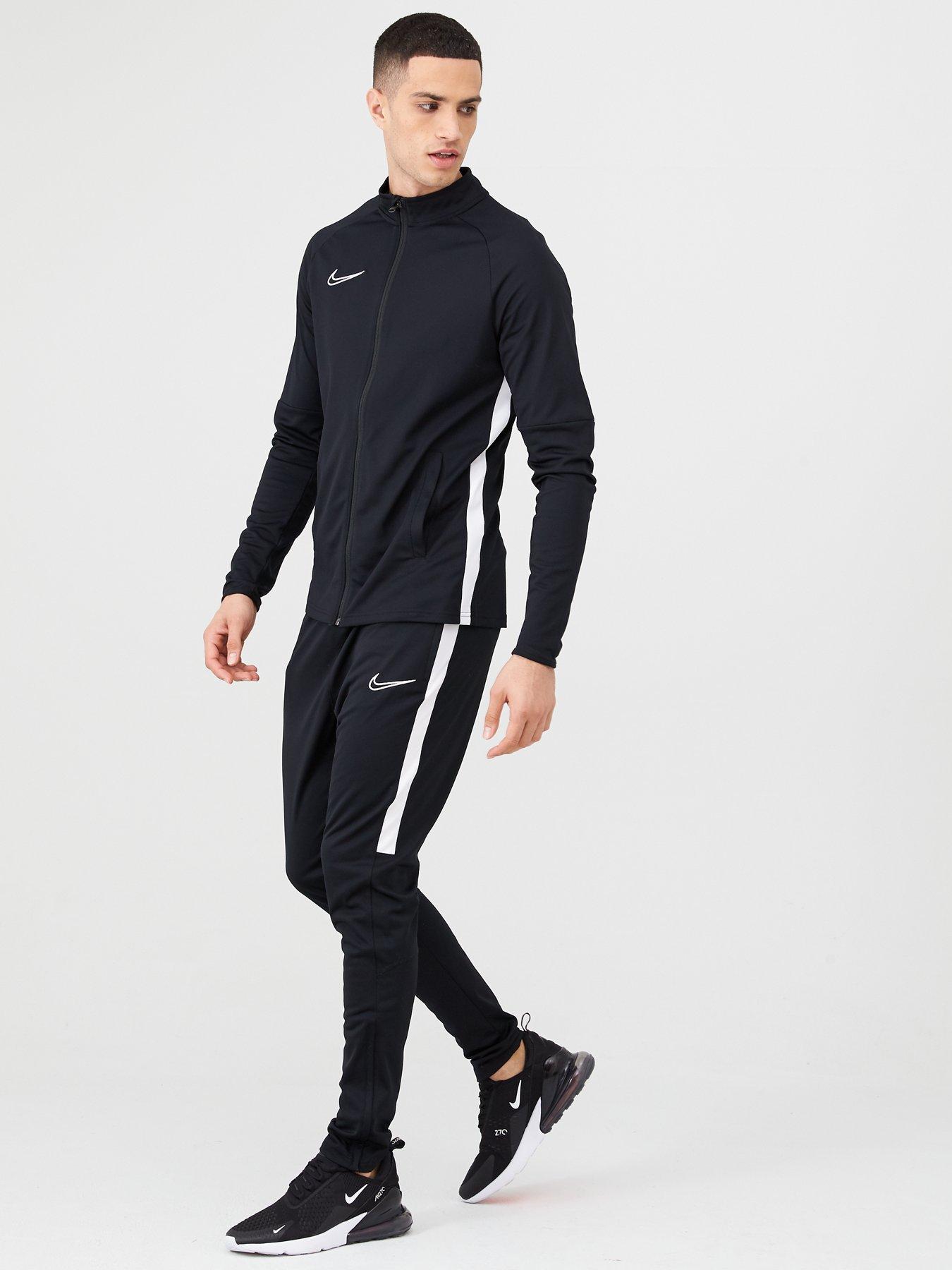 nike tracksuit black and grey