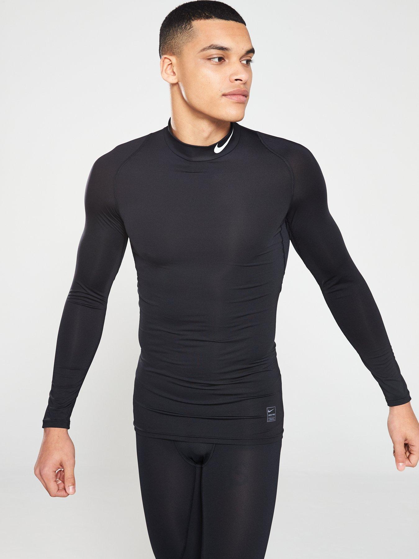 New 199 Black Skin Tights Compression Base Layer Running Long Sleeve Top Mens
