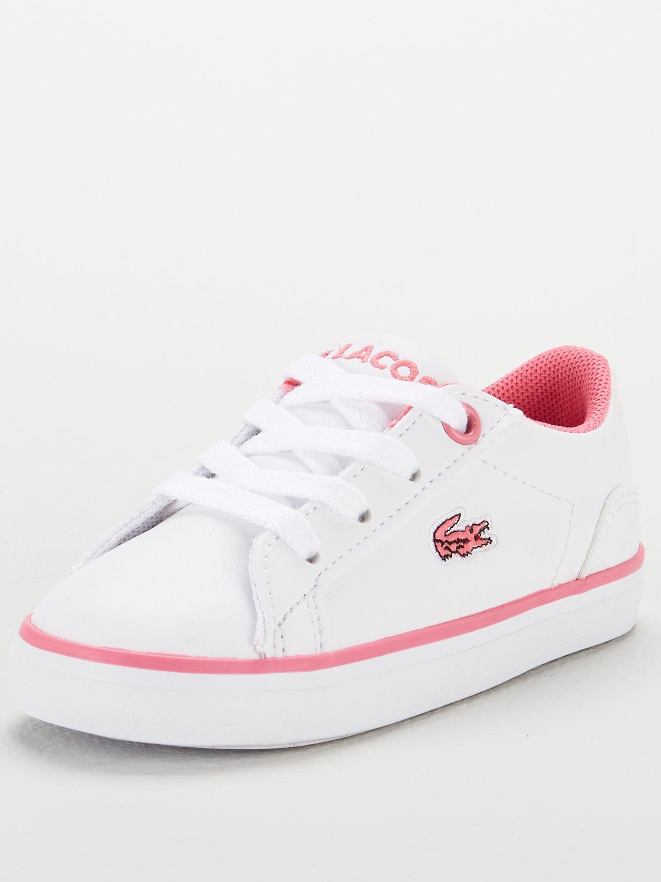 pink and white lacoste trainers