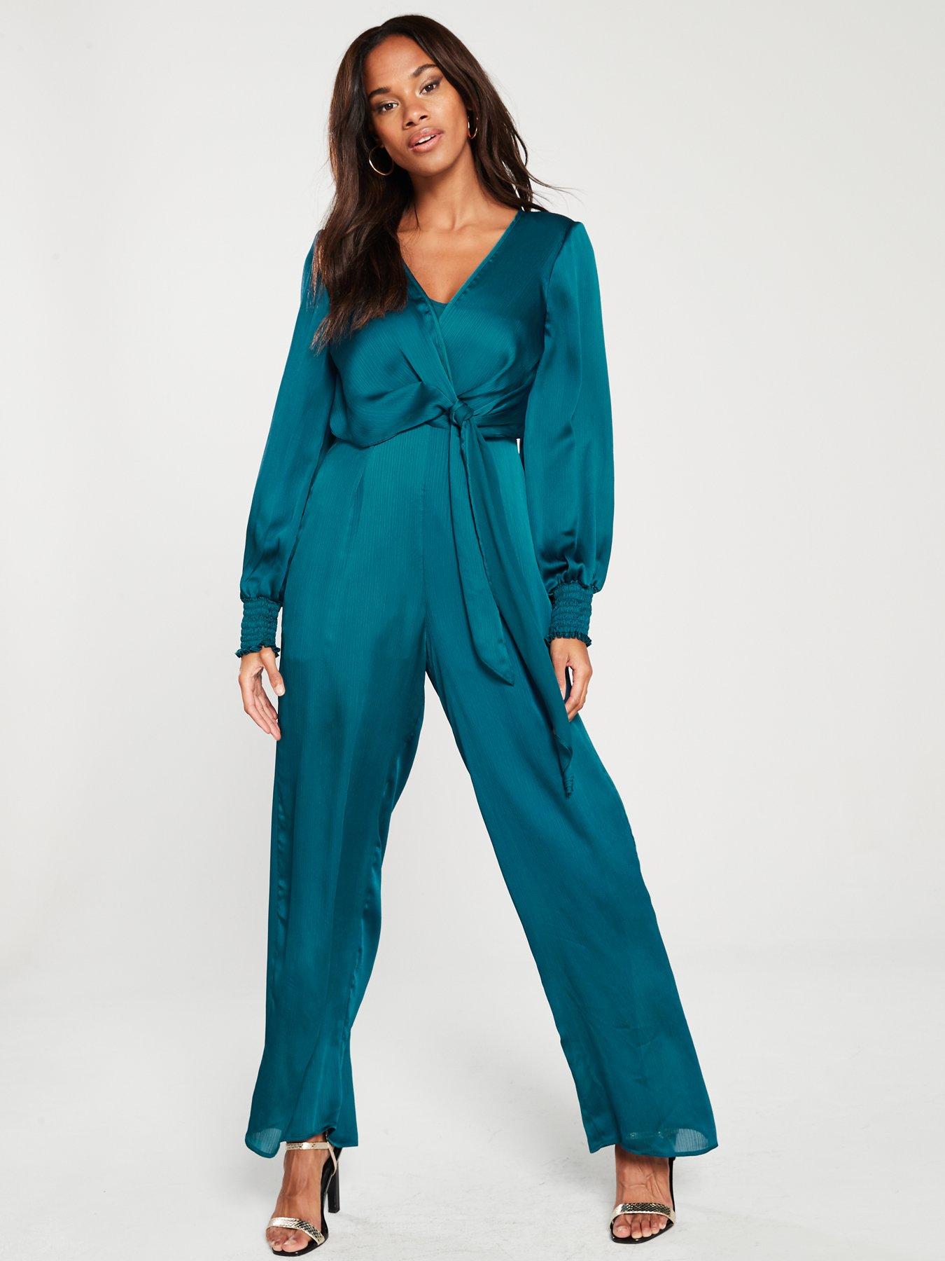 river island teal jumpsuit