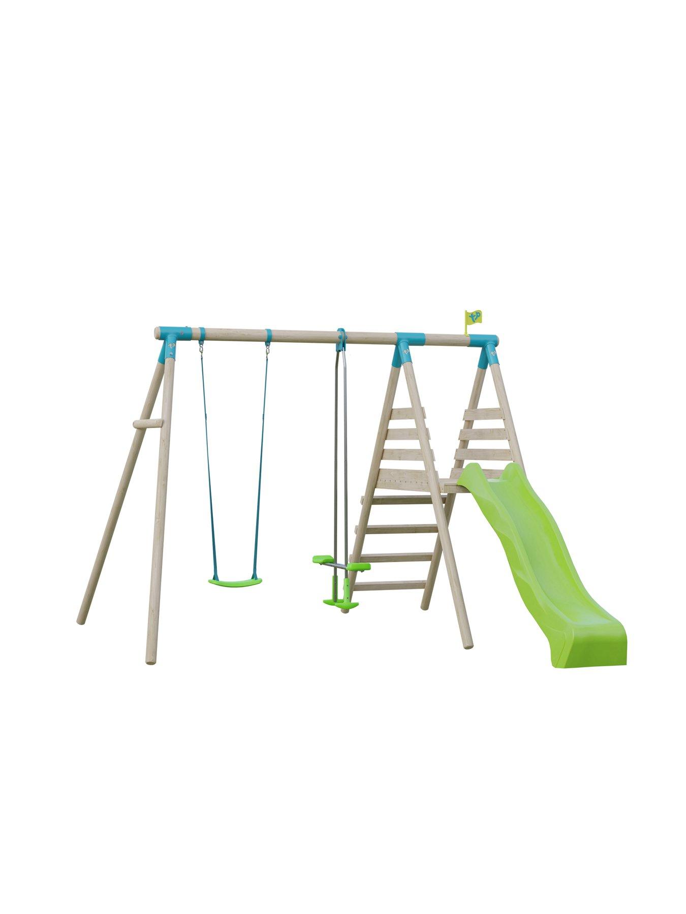single swing and slide set