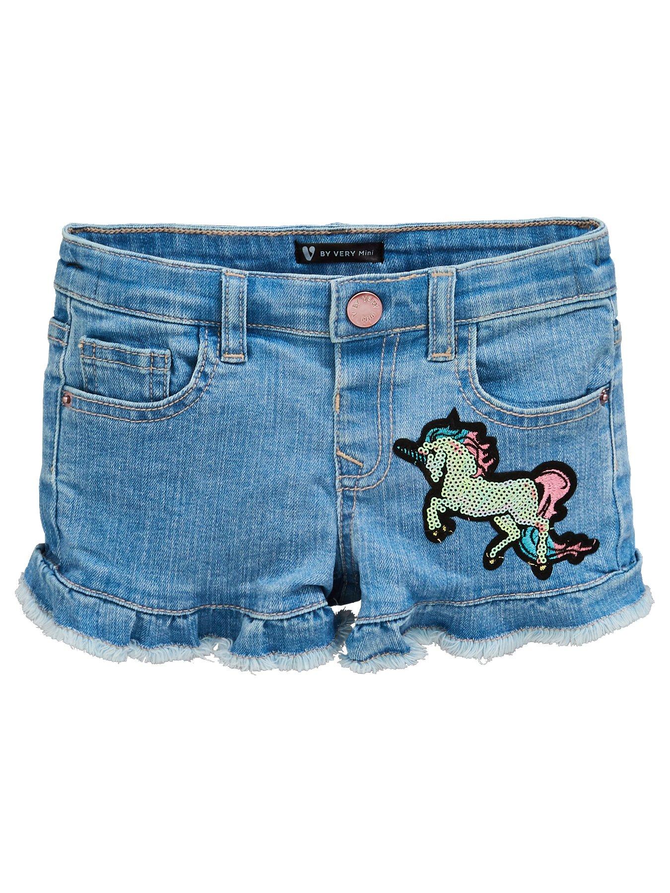 unicorn denim shorts